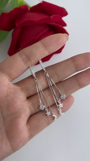 argola de click com pingentes de lua, coração e estrela 209/07