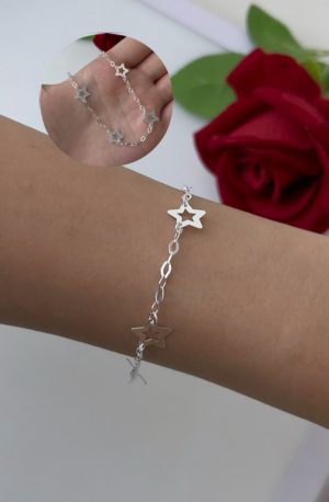 Pulseira lisa 4 estrela vazada 06
