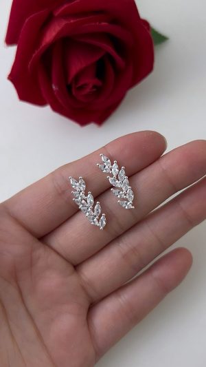 brinco cravejado de folha ear cuff 06