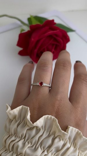 solitário cravejado delicado vermelho T 18-19 07