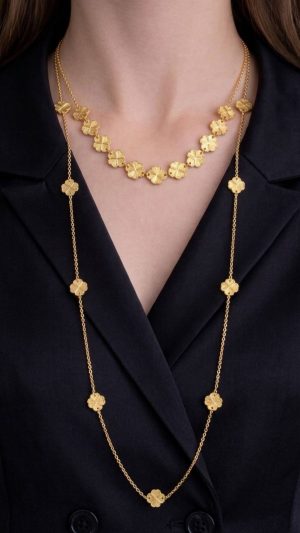 Colar banhado ouro longo 07