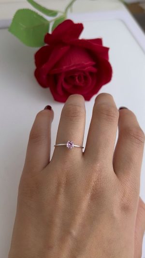 Solitário delicado rosa T 20