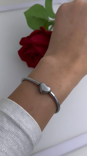 pulseira aço inox inspiração pandora 07 17cm